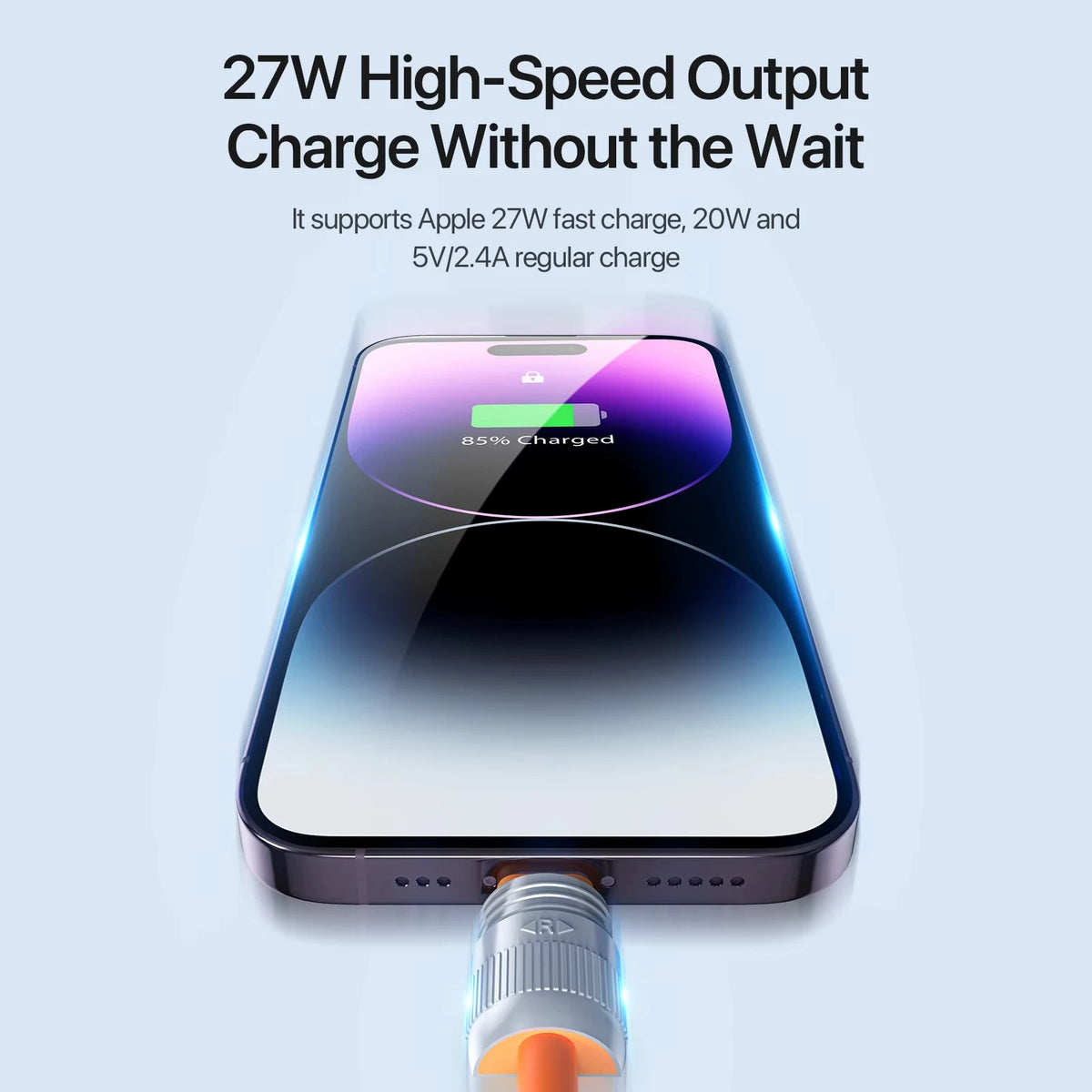 PD 27W USB-C To Lightning/type-c Fast Charging Data Cable, Zinc Alloy Silicone Lanyard Design Quake