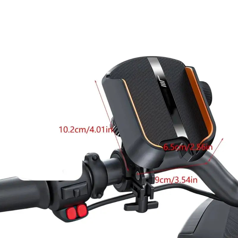 Motorcycle Handle Bar/Rear View Mirror Mounted Cellphone Cradle Scooter E-Bike Shockproof Stand Holder 360 Degree Rotating K1KF Quake