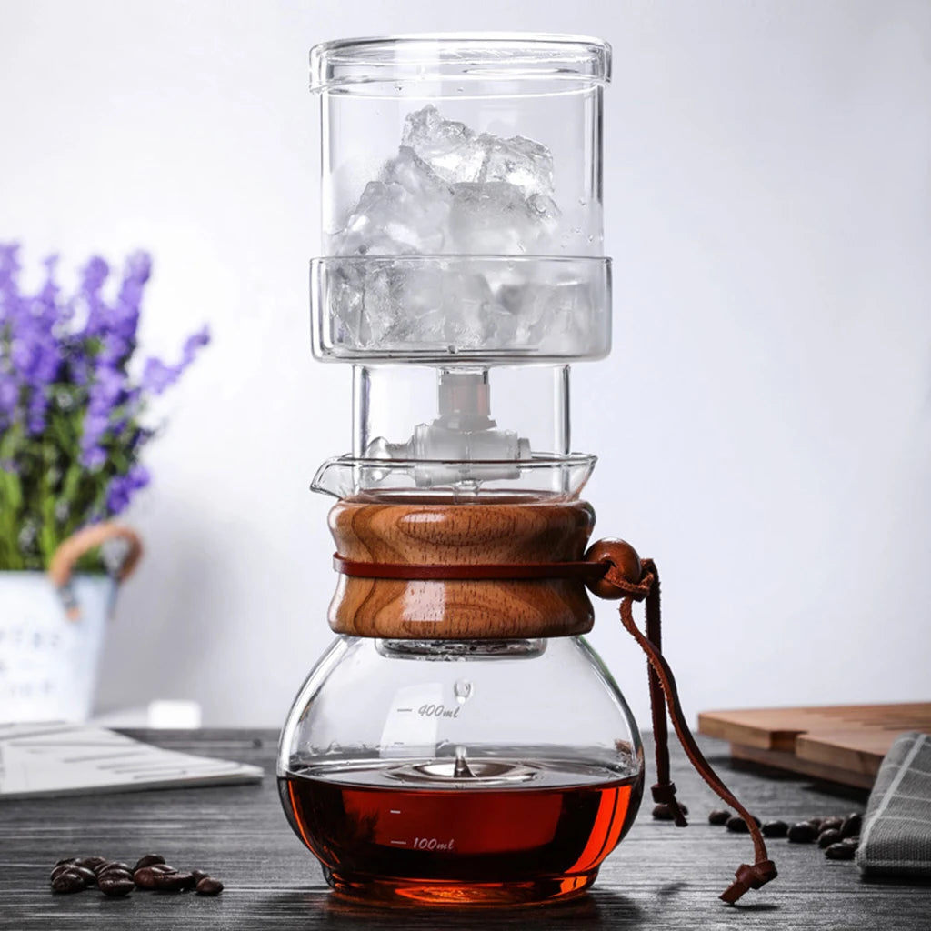 Reusable Ice Drip Coffee Maker Coffee Utensils Ice Drip Coffee Pot for Travel Camping Quake