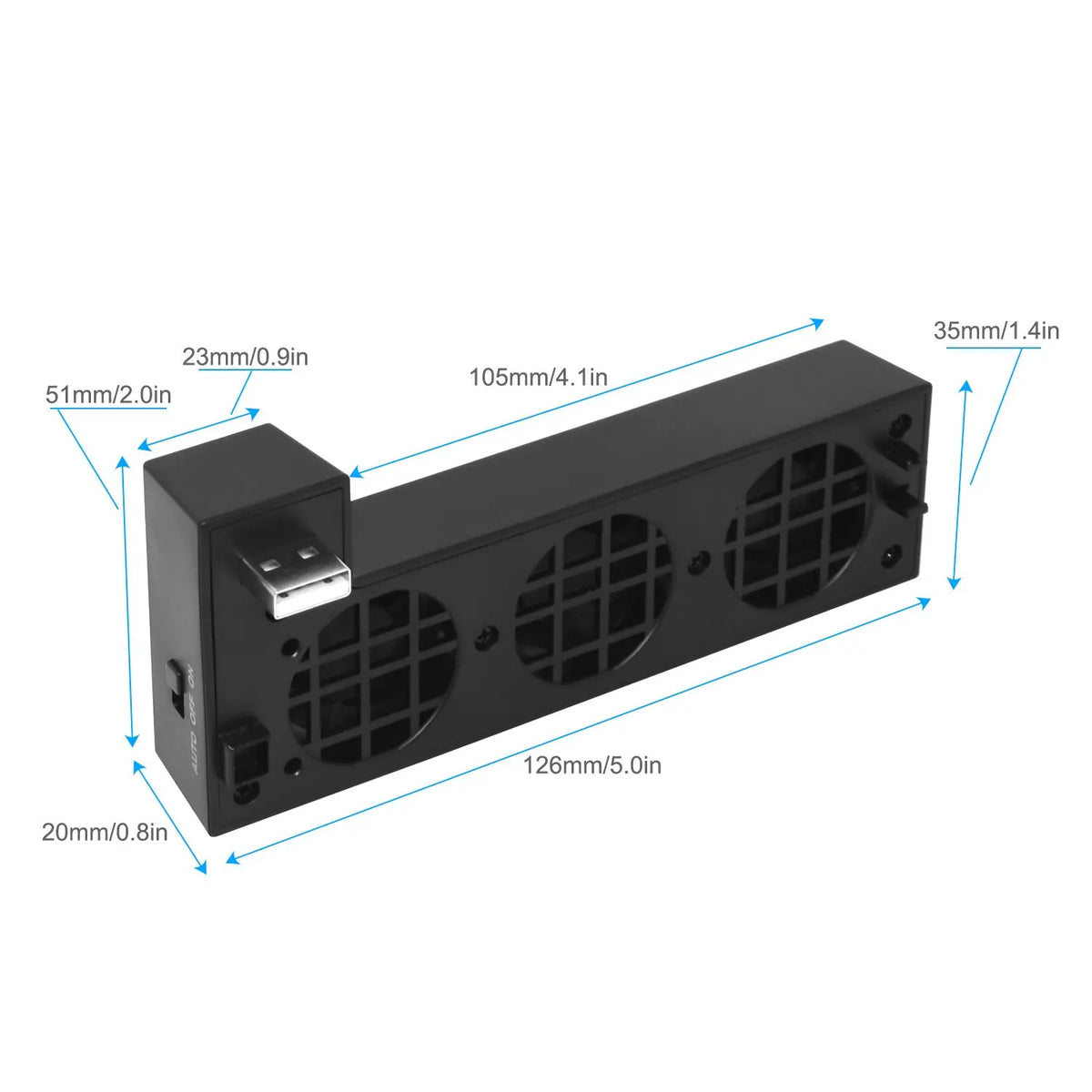 Cooling Fan for One X, External USB Cooler System Cooler with 3 Cooling Fans for One X Gaming Console Quake