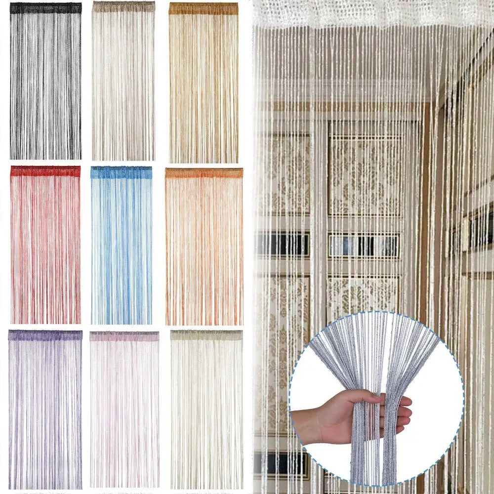 Festival Room Divider Net Window Curtains Screen Panel Door Fly Screen Hanging Beaded Curtains Glitter String Curtain Quake
