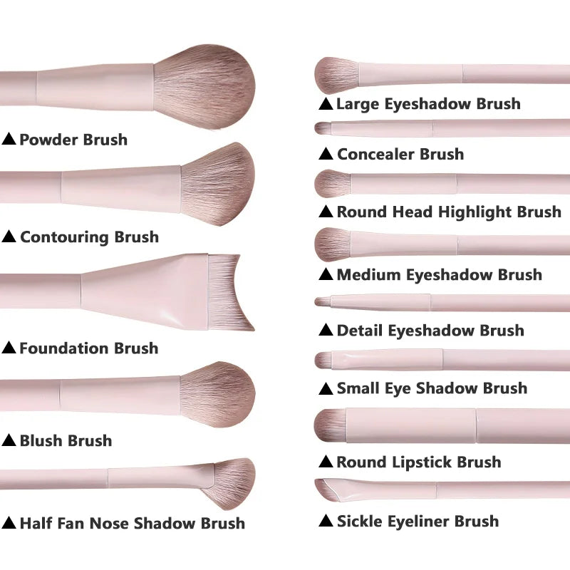13PCS Makeup Brush Set Foundation Concealer Eyeshadow Makeup Brush for Liquid Cream Soft Dense Cosmetic Makeup Beauty Tool Quake