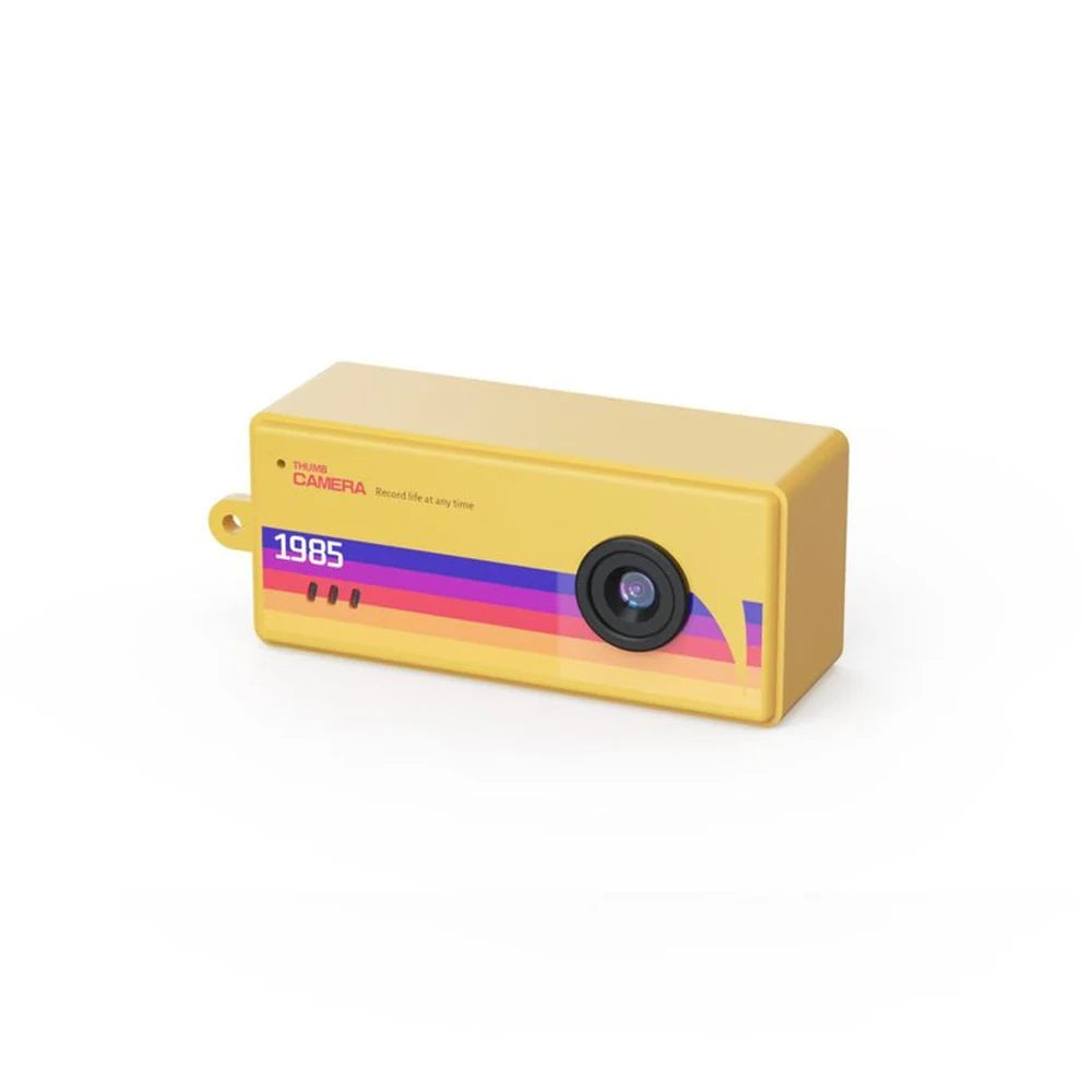1080P Magecam Digital Camera 0.96 Inch Keychain Camera Retro Support Memory Card Very Small Camcorder Video Recorder with Flash Quake YELLOW