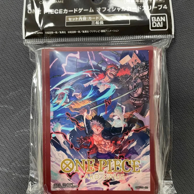 Bandai Luffy Nika Three Captains One Piece Card Sleeves 66x92mm 70pcs Card Protectors Anime Collection Gift for TCG Players Quake