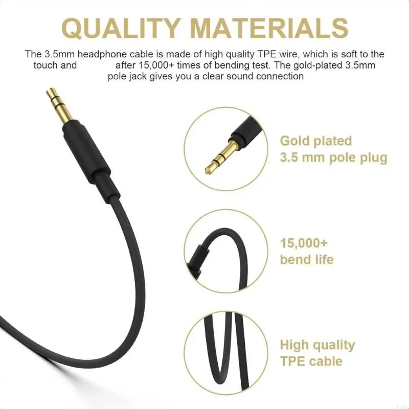 3.5mm Auxiliary Cord Right Angled Connectors Audios Cable for H9OON 1A 1R 1ABT K1KF Quake