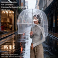 Long-Handled Helmet Umbrella Windproof Waterproof Transparent Fun Cap for Outdoor Weather Quake 5K full-fiber