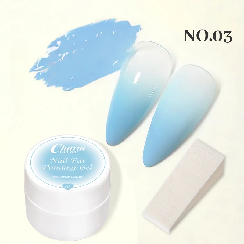 20 Colors Pat Painting Gel,Gel Nail Polish,Soak Off UV LED Gel Polish,Gel Paint For Nail Art Drawing Gel Nail For Art Design Quake 003 and sponge