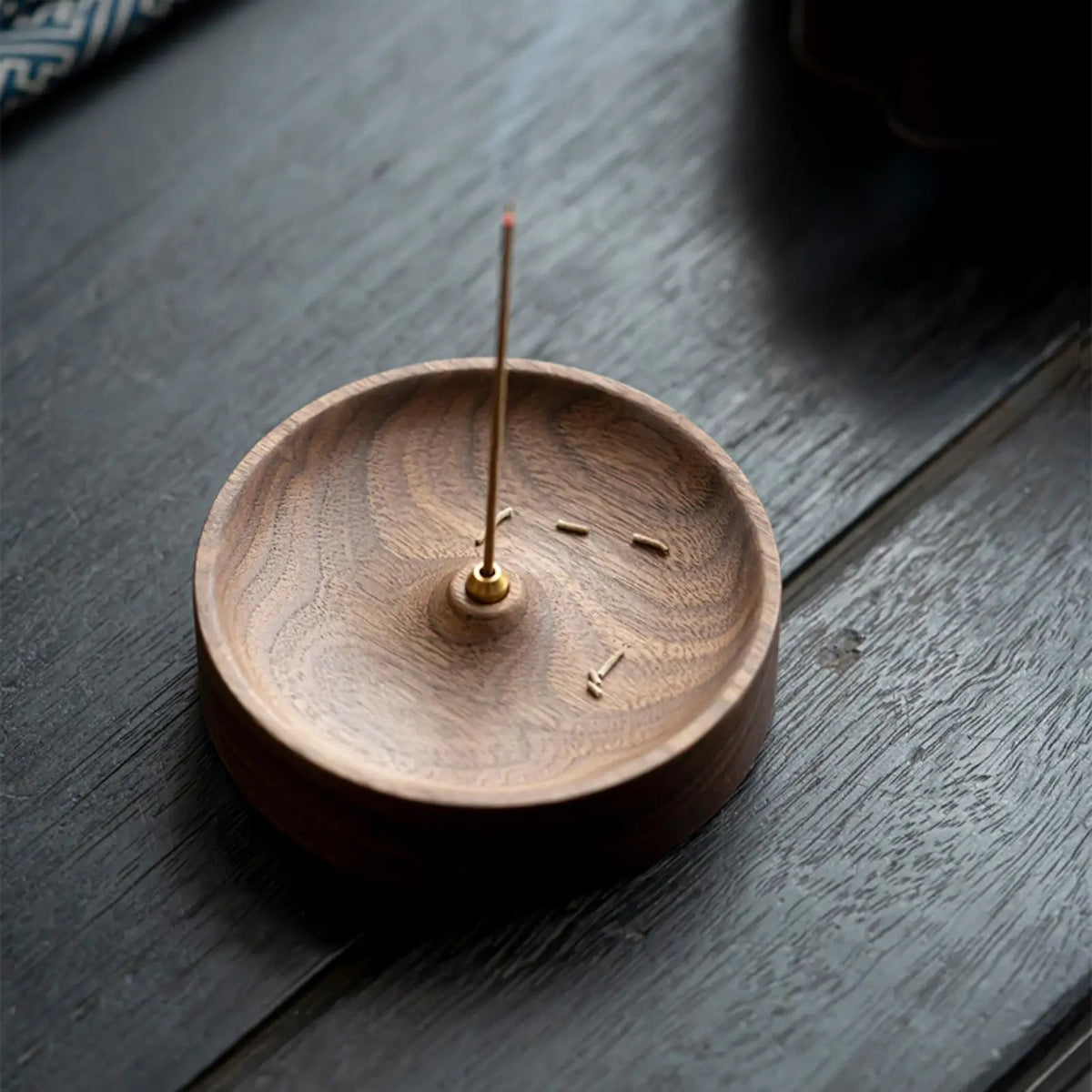 Wooden Incense Holder Round Burner Natural Incense Stick Tray for Yoga Meditation Living Room Decor Quake Default Title
