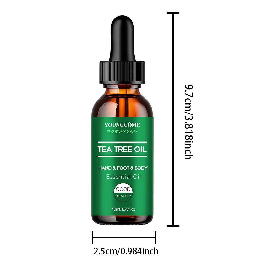 YOUNGCOME Tea tree essential oil for skin care, Repairing & Nourishing Hair Strengthens, Hydrates & Revitalizes Damaged Hair Quake 40ML