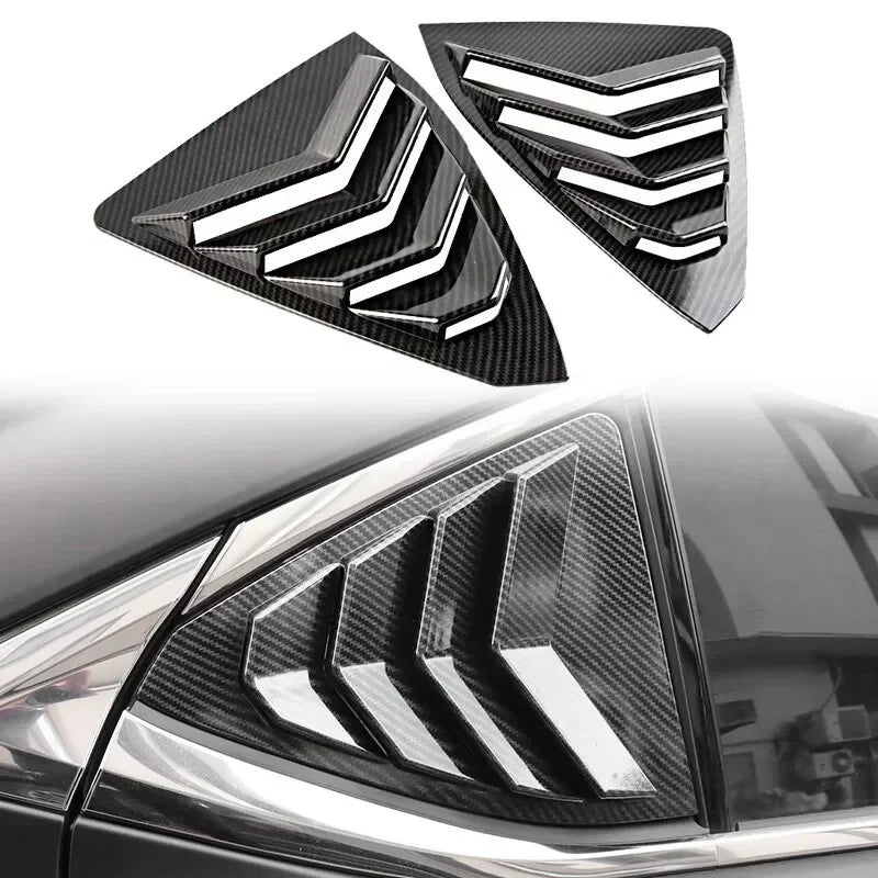 For Lexus ES250 ES350 ES300h 2019-2023 Car Rear Louver Window Side Shutter Cover Trim Sticker Vent Scoop ABS Carbon Fiber Auto Quake