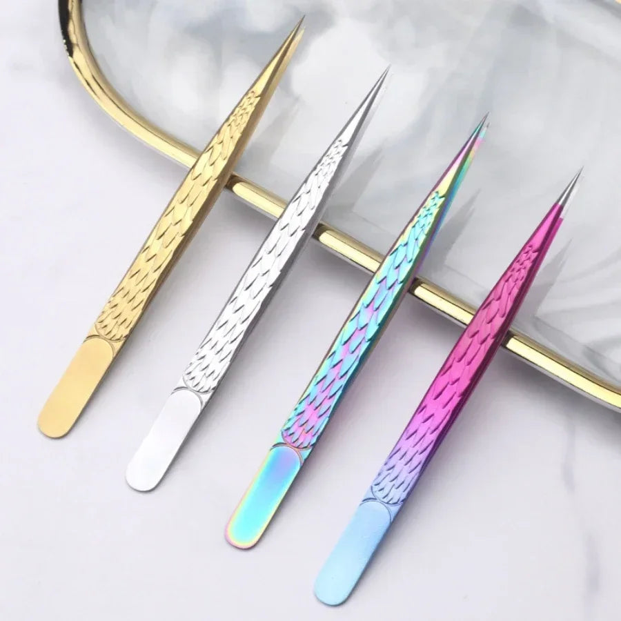 Tweezers Lash Tweezers Pointed Blackhead Remover Tip Tweezers 1pc Straight Pointed Isolating Tweezers Eyelash Extensions Quake