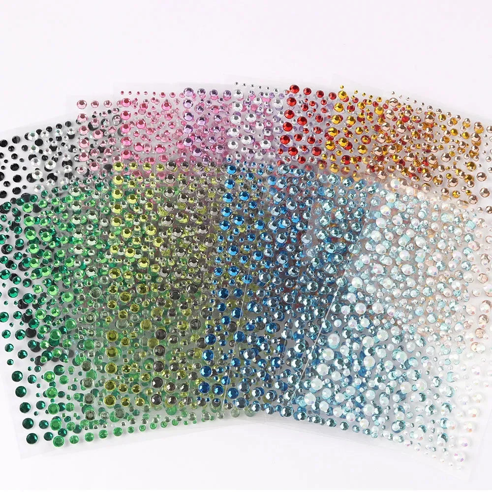 Face Decorations Rhinestone Stickers for Music Festival Halloween Party Mobile Crystal Sticker Women Girls DIY Diamond Stickers Quake