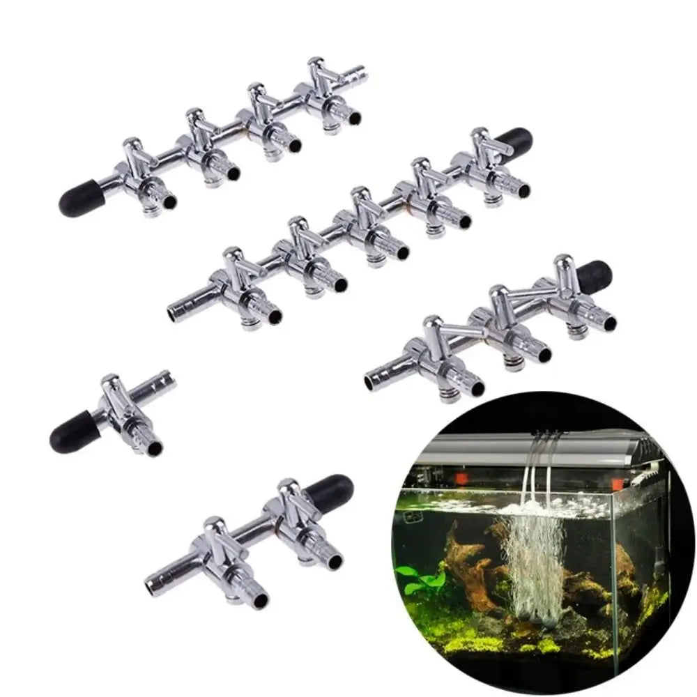 Durable 1 2 3 4 5 Way Air Valve Stainless Steel Aquarium Air Splitter Control Switch Valve Quake