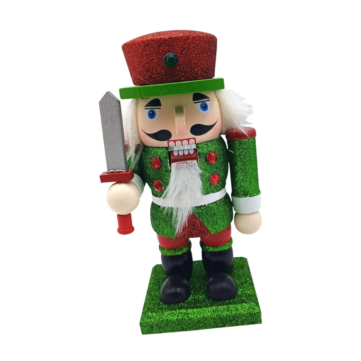 Nutcracker Figurine Traditional Wooden Nutcracker for Holiday Tables Festive Quake Style F