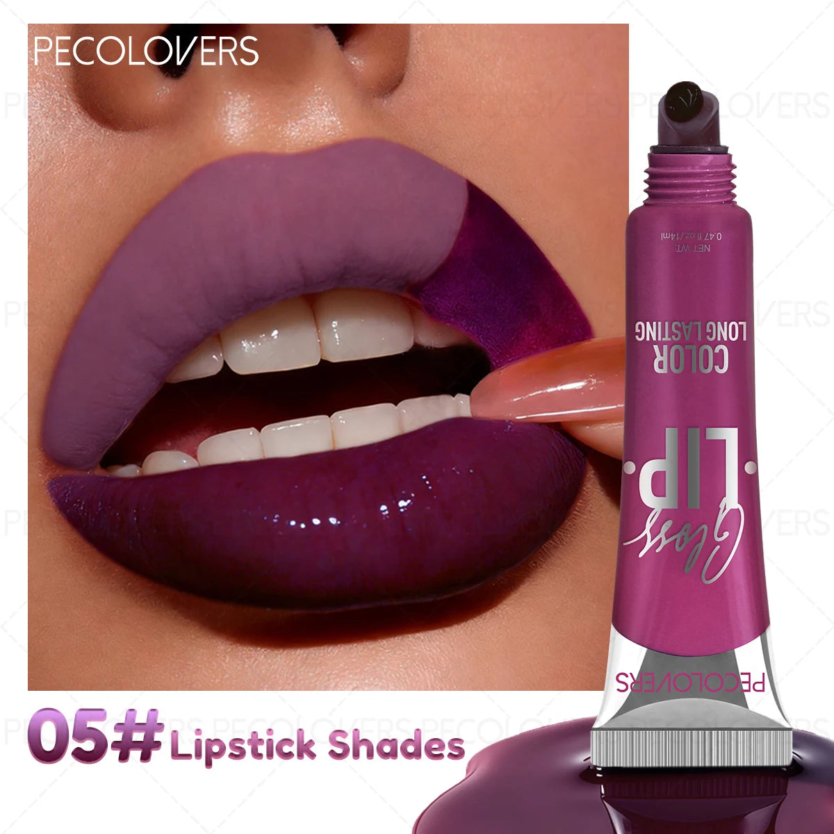 1PC Tearable Lip Gloss, Long-lasting Lipstick, Waterproof, Non Stick To Cup, Multi Color Selection, Lip Makeup Quake 05