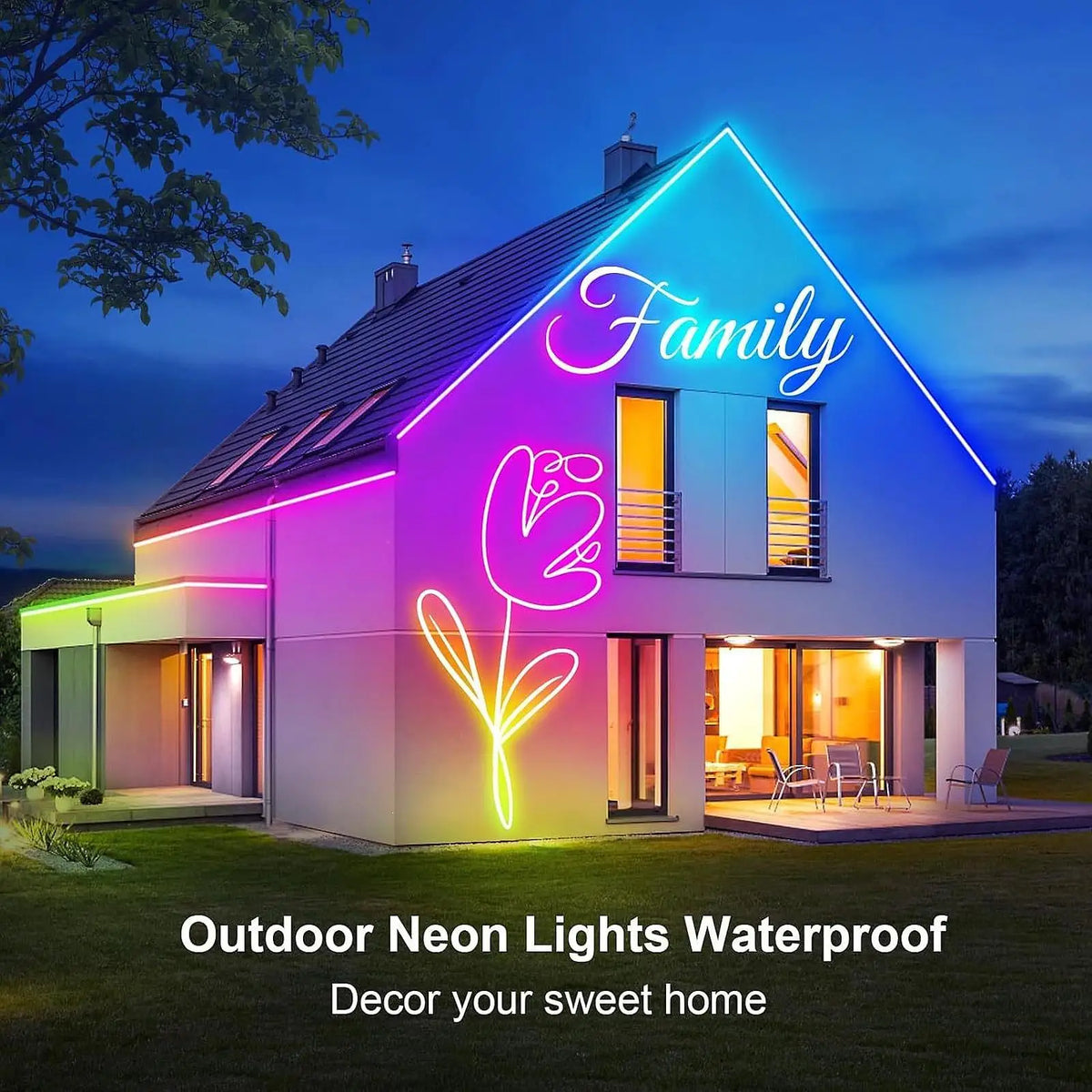 LED Neon Rope Lights with Remote Control Waterproof RGB Neon Light 15Meters LED Rope Lights for Bedroom Bar Office Gaming Party Quake