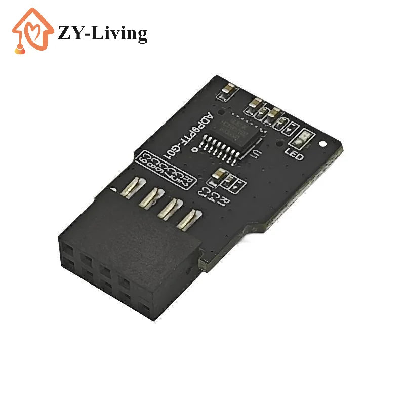 USB2.0 9Pin Header to TF Card Reader Adapter Riser Board for Desktop PC Motherboard Internal Mini Card Reader Converter Quake