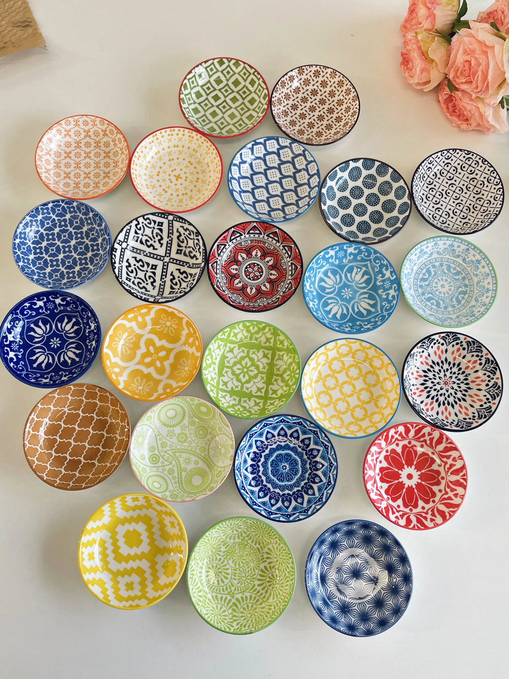 4/8/12 Bohemian-Style Ceramic Small Seasoning Plate, Soy Sauce Sauces, Randomly Dispatched with Patterns and Designs Quake
