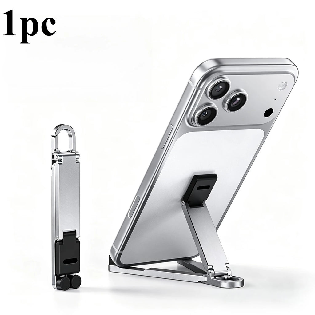 Foldable Keychain Phone Stand Multi-Angle Adjustable Lightweight Universal Phone Holder Triangle Bracket for Travel Quake Sliver
