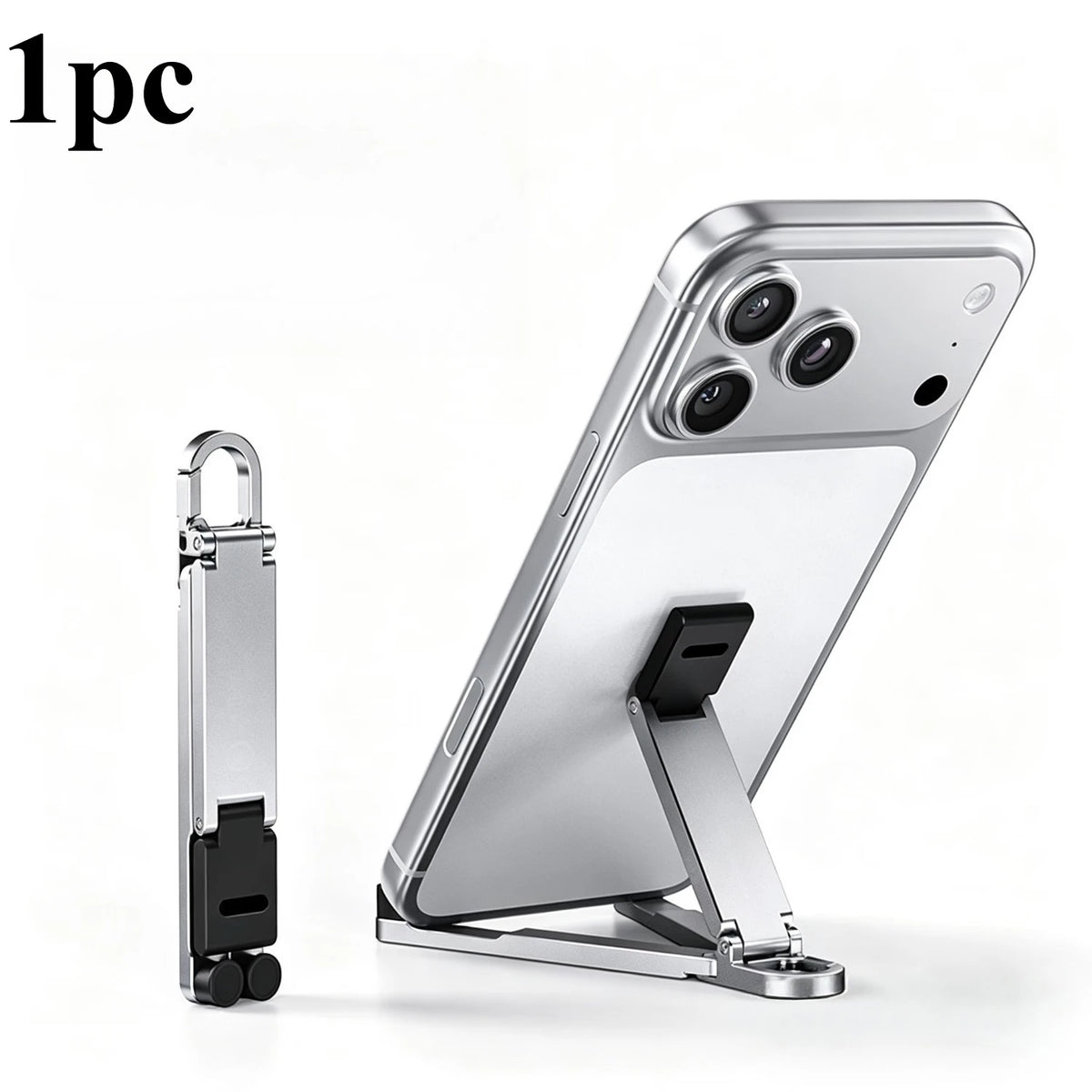 Foldable Keychain Phone Stand Multi-Angle Adjustable Lightweight Universal Phone Holder Triangle Bracket for Travel Quake Sliver