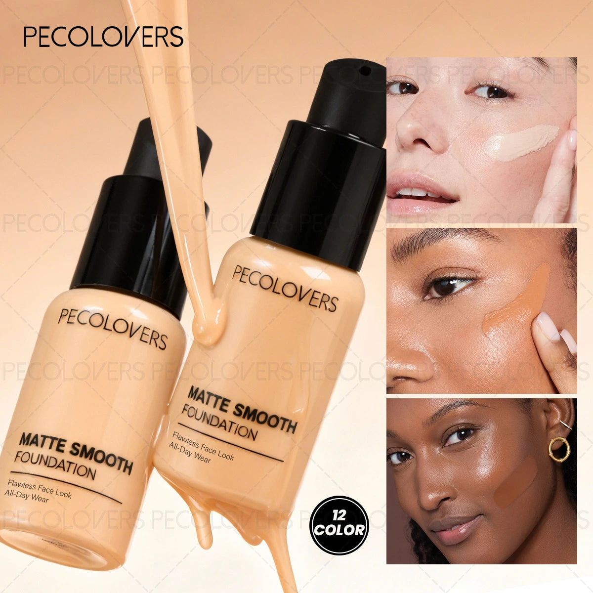 Waterproof Oil-control Face Foundation, Concealer for Complete Coverage, for Concealing Dark Circles Blemishes and Imperfections Quake