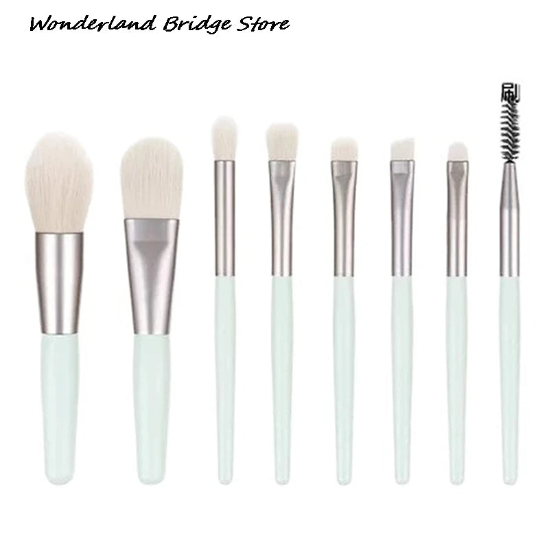 8PCS Mini Pro Makeup Brushes Matte Handle Portable Soft Hair Makeup Brush Set With Bag High Quality Makeup Tools Quake