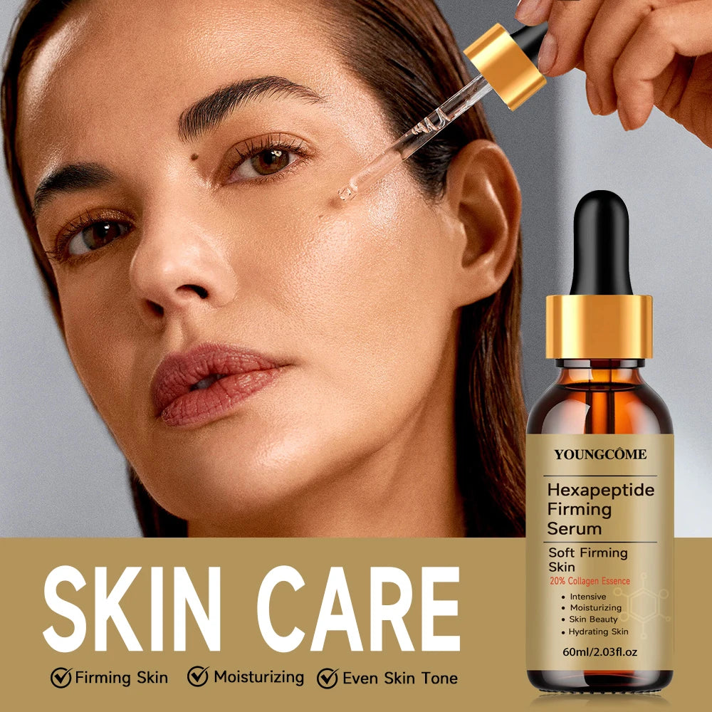 Facial Hexapeptide Anti-Wrinkle Liquid Moisturizing Firming Essence Bright Skin Dark Spot Corrector Face Whitening Serum 2025 Quake