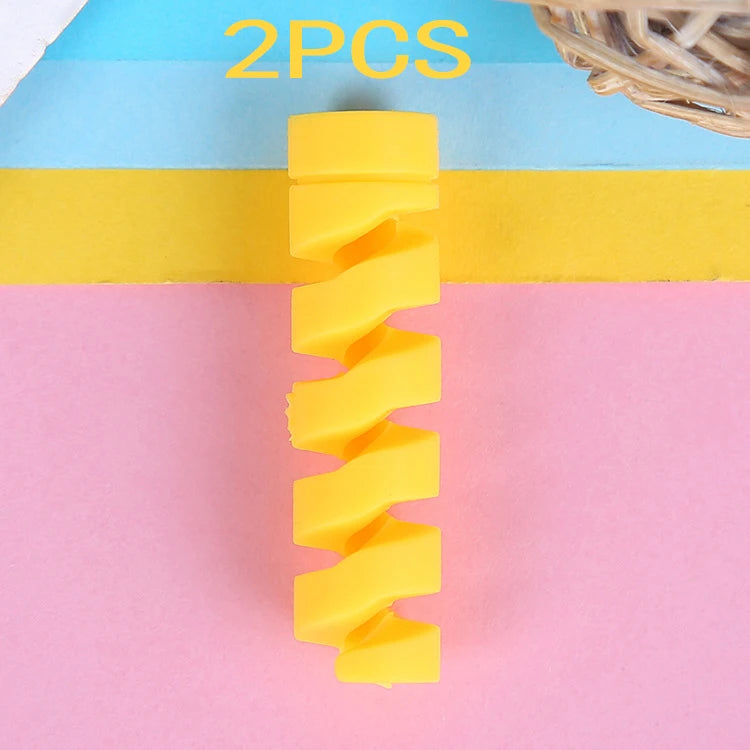 vvocci Cord Protective Charging Data Cable USB Charger ProtectorFor Mouse Earphone Sleeve Holder Ties Management Wire Organize Quake M496 Yellow-2PCS