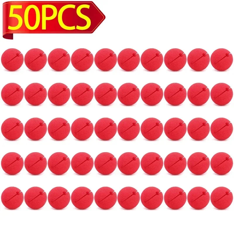 100/1PCS Red Foam Clown Noses Halloween Christmas Party Costume Dress Up Accessories Comedy Show Stage Props Decoration Supplies Quake 50PCS