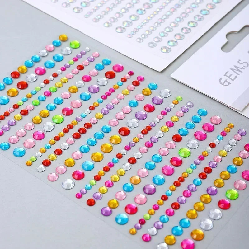 Rhinestone Face Sticker Diamond Party Eyes Makeup Bright Crystal Self-adhesive DIY Sticker Girls Face Decoration Sticker Quake