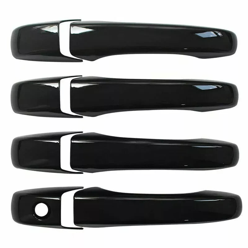 For Chrysler 300C 2005-2010 Car Sticker Carbon Fiber Style Silver Exterior Door Handle Moulding Cover Trim Decor Accessories ABS Quake Black Normal