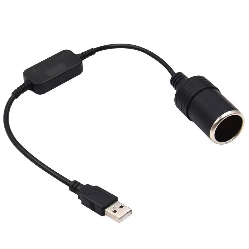 22AWG USB/Type-C To 12V Cigarette Lighter Socket Male to Female Cigarette Lighter Adapter Converter Car Electronics Accessories Quake USB to 12V 1PCS 1M