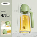 470ml Glass Spray Oil Sprayer Bottle Spray Oil Dispenser Oil Jar Cruet BBQ Kitchen Baking Roasting Picnic Kitchen Tool Quake Green