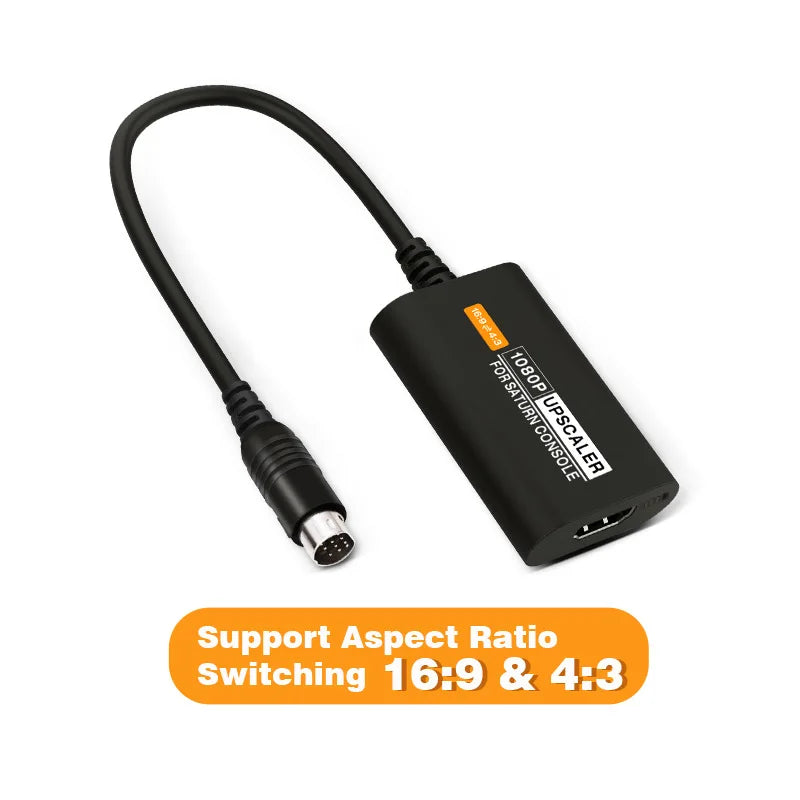 Sega SS Saturn HDMI Converter Saturn 16:9/4:3 S-video Input 1080p Adapter Quake