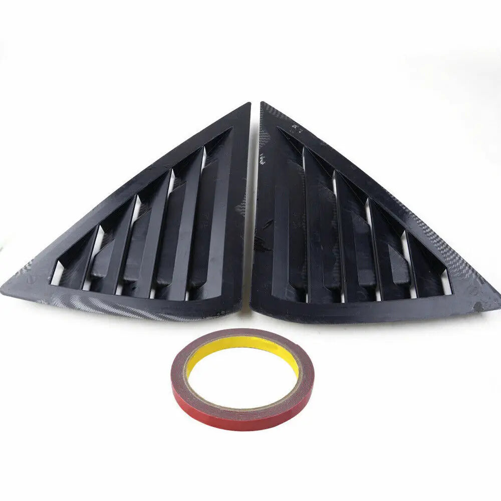 For Nissan Sentra Sedan 2013-2019 Car Rear Louver Window Side Shutter Cover Trim Sticker Vent Scoop ABS Carbon Fiber Black Auto Quake