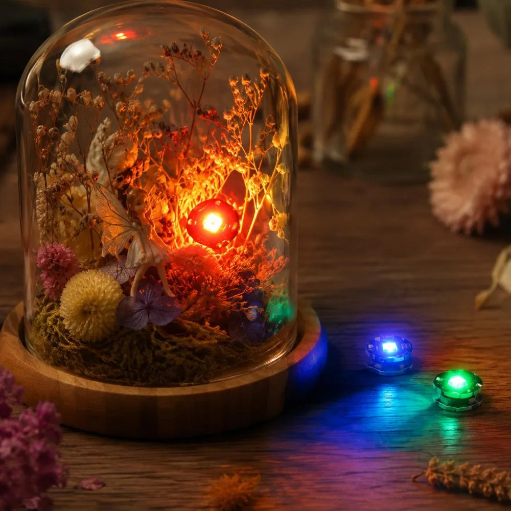 10/1PCS Miniature Wireless Magnetic Light Model Srong Bright Single Lamp with Button Battery DIY Handmade Decorative Lamp Wires Quake