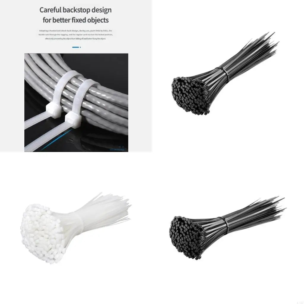 100Pcs Nylon Cable Ties Adjustment Cord Ties Straps Fastening Reusable Plastic Wire Ties For Home K1KF Quake