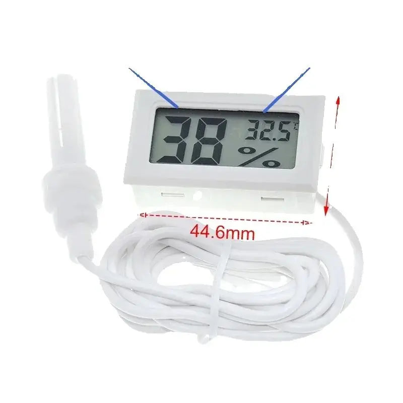 Mini- LCD Digital Thermometer Used for Freezer Refrigerator Thermometer Indoor and Outdoor Waterproof Probe Quake WHITE