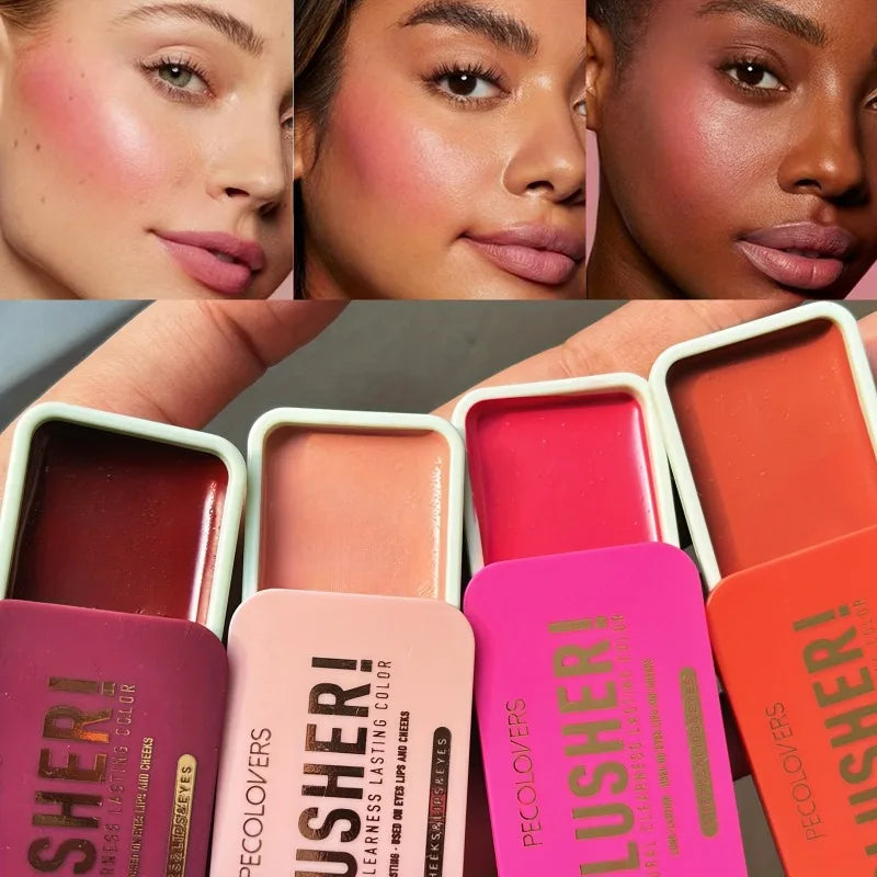 PECOLOVERS Waterproof Blush Cream - Long-Lasting, High Pigmentation for All Skin Tones, Natural Cheek & Face Rouge Quake