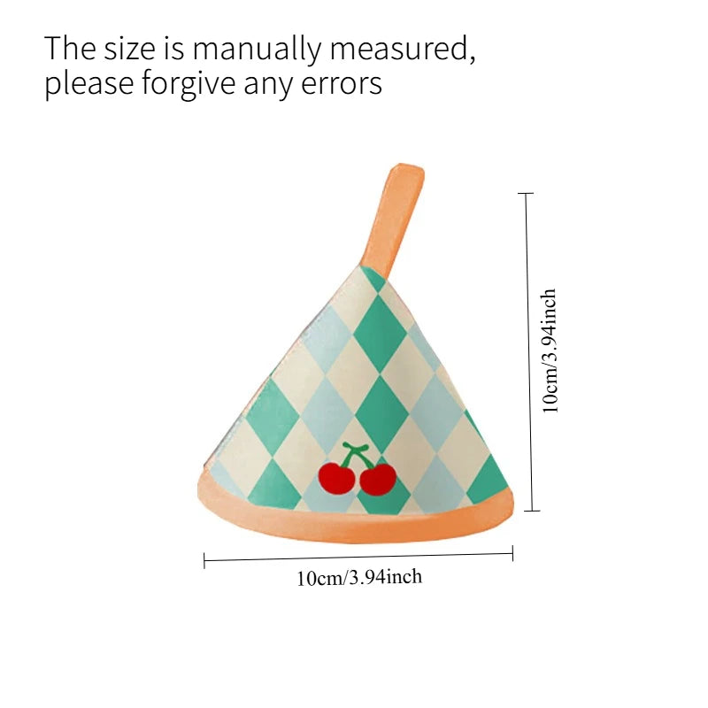 Triangle Anti Scald Pot Ear Sleeve Cute Heat Insulation Cap for Cast Iron Casserole Kitchen Pot Handle Protective Cover Quake cherry