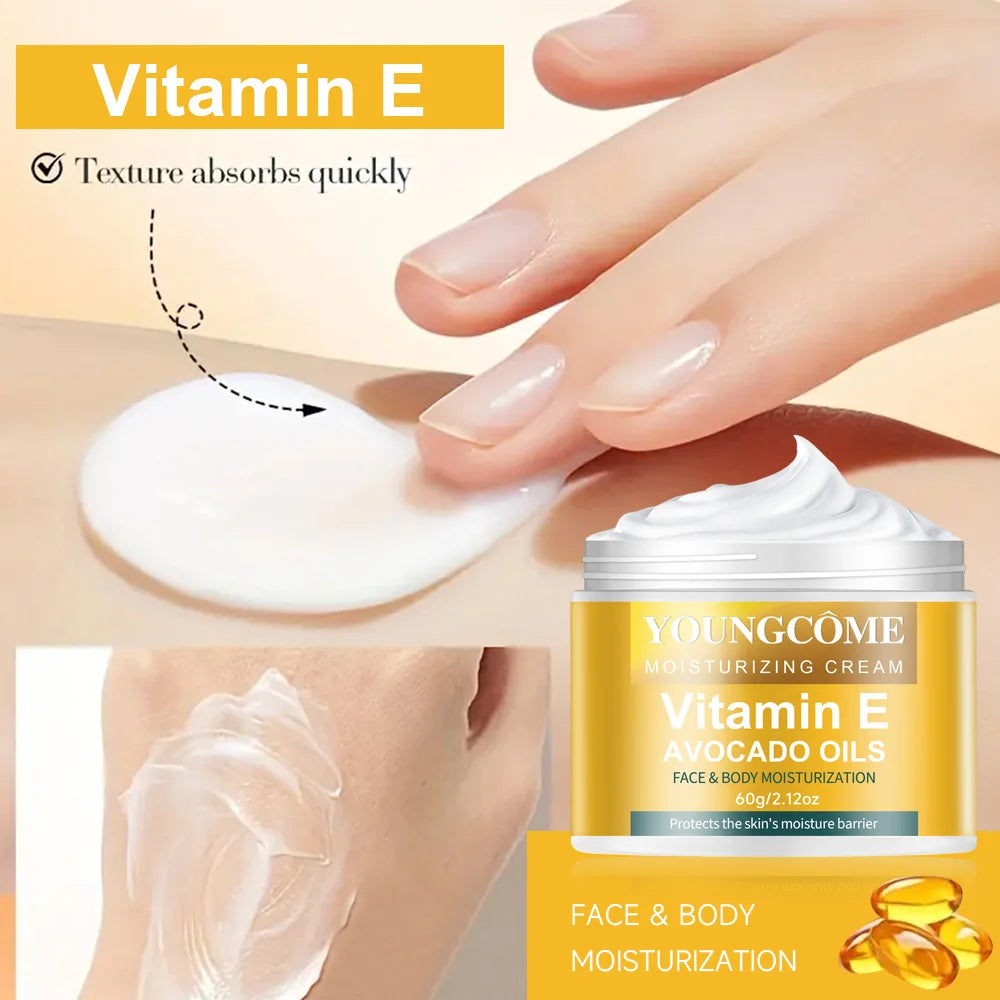 Vitamin E moisturizing Cream Anti Aging Firming Lifting Fade Fine Lines Whitening Moisturizing Brightening Skin Care Cosmetic Quake