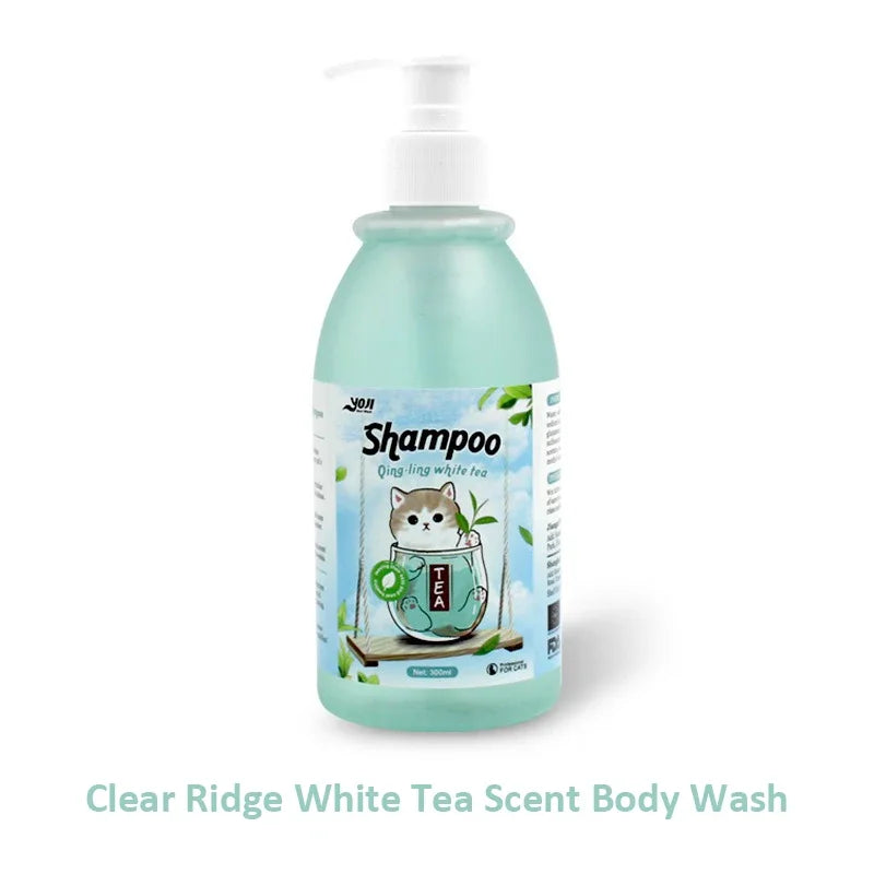 280ml Cat Shower Gel Tea Scent Shampoo Hair Care Bactericidal Mite Removal Anti Itching Deodorant Deep Cleaning Pet Products Quake White Tea 280ml