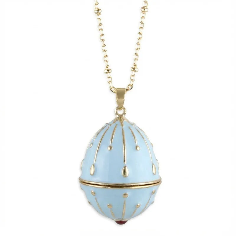 Openable Easter Egg Necklace Exquisite Floral Russian Style Mini Egg Pendant Delicate Fashion Jewelry For Daily Wear Quake