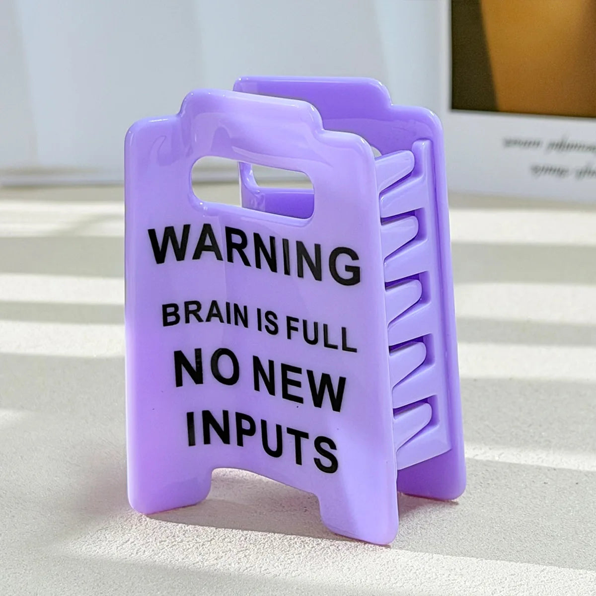 Plastic Warning Sign Grab Clip Personalized Creative Design Ponytail Hairpin Back of The Head Shark Clip Hair Style Accessories Quake purple