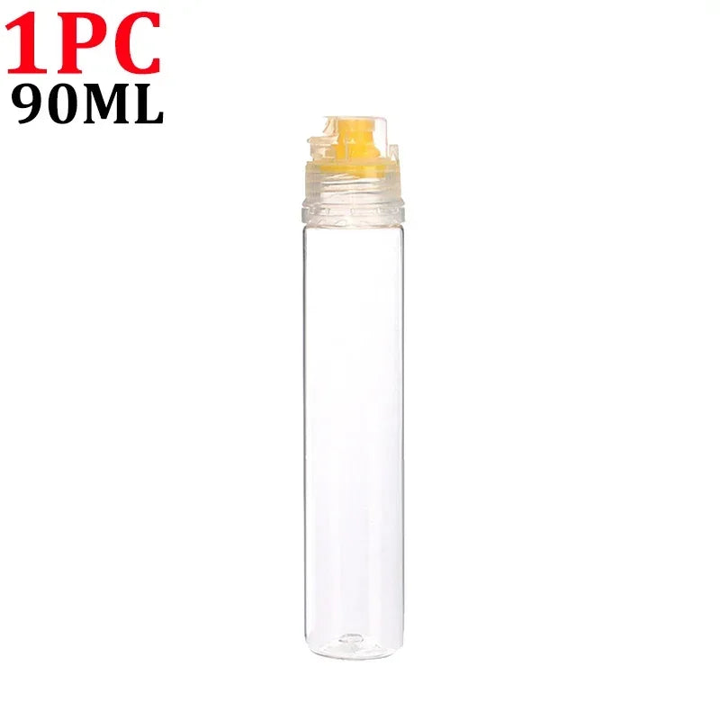6/1PC 90ML Transparent Non-Drip Honey Dispenser Honey Squeeze Bottle Vinegar Oil Syrup Bottle Pot Storage Container Kitchen Tool Quake 1PC