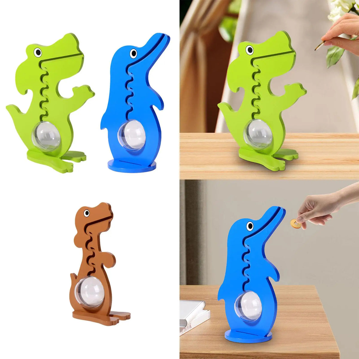 Piggy Bank Portable Collectible Home Decor Animals Shaped Money Saving Jar for Bedroom Apartment Bookshelf Kids Room Restaurant Quake