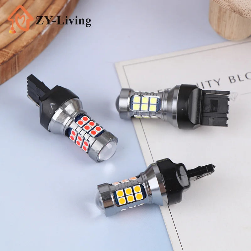 1Pc T20 LED 7440 7443 Led WY21W W21W Led Bulbs Car LED Bulbs Signal Lamp T20 27SMD 3030 Backup Brake Reverse Parking Lamp Quake