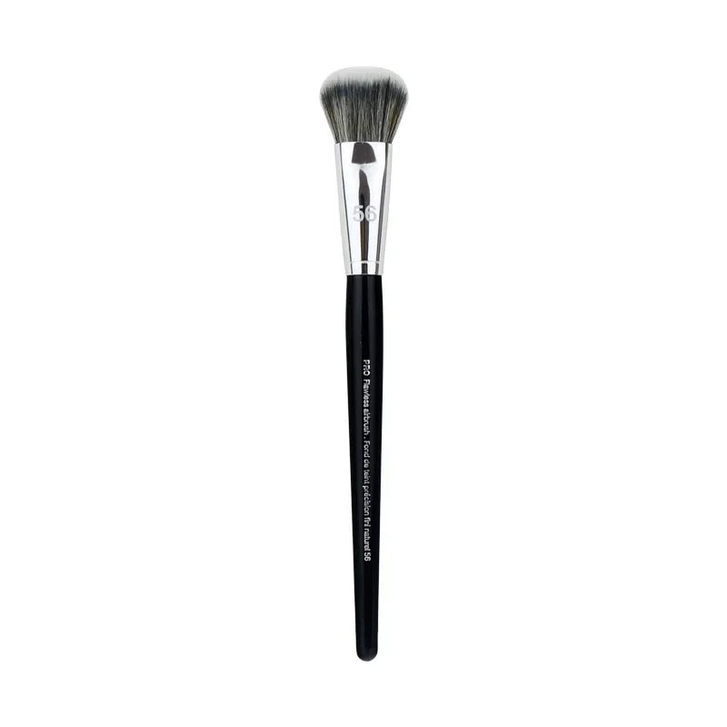 PRO Black Foundation Airbrushed Makeup Brush #56 - Domed Medium-Sized Soft Synthetic Liquid Cream Cosmetics Beauty Tools Quake 56 Foundation brush
