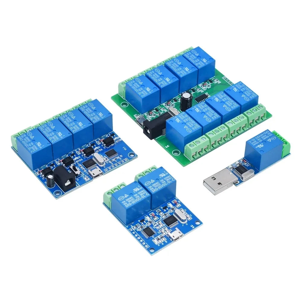 USB Relay Module CH340 USB Intelligent Control Switch 10A 250VAC 30VDC Over-Currentelay LCUS-1/LCUS-2 /LCUS-4/LCUS-8 Smart Home Quake