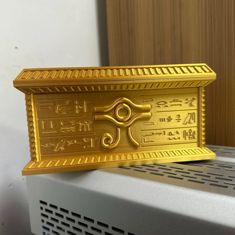 Hot 2026 New Yu-Gi-Oh Gold Sarcophagus 3D Printed Card Holder Box with Magnetic Closure Desktop Display Storage Anime Gift Toys Quake